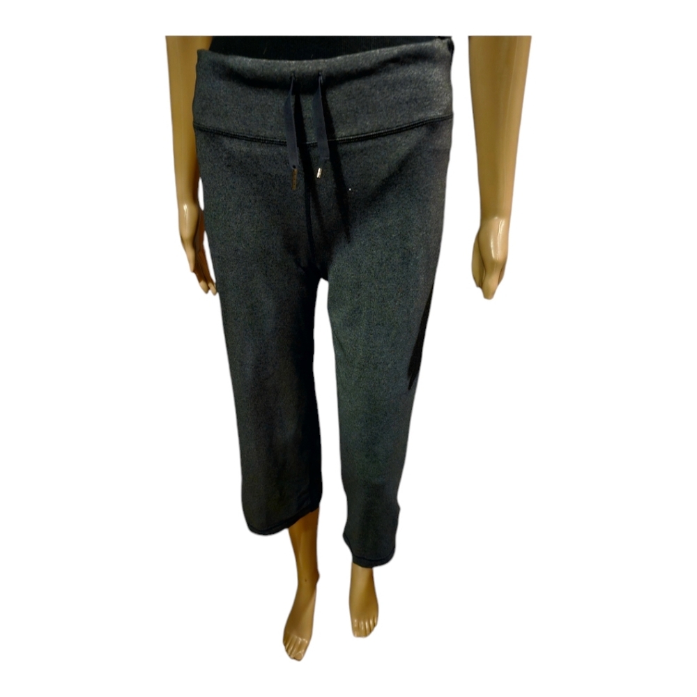 lululemon athletica Gray and Black Cozy Drawstring Pants/Capris